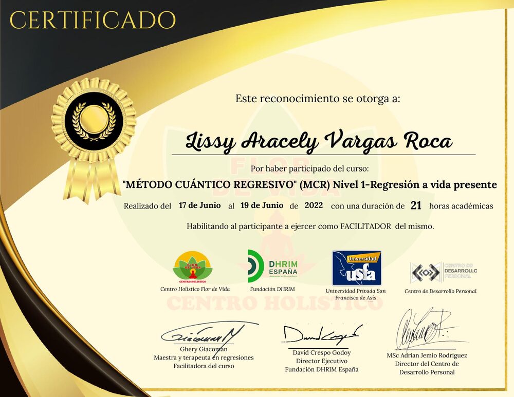 Método Cuántico Regresivo (MCR) — Regresión a Vida Presente