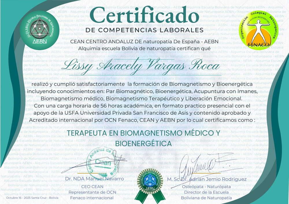 Terapeuta en Biomagnetismo Médico y Bioenergética