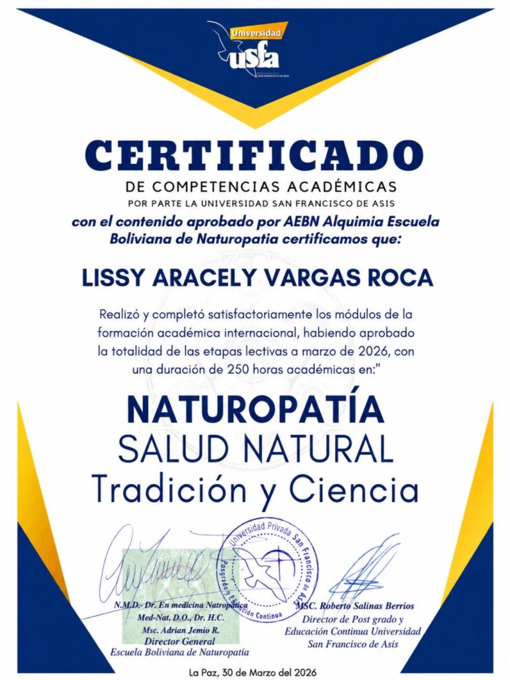 Naturopatía — Salud Natural, Tradición y Ciencia (250 hrs)